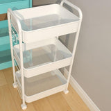 Maxbell Movable Storage Cart Wear Resistant Practical for Bedroom Office Household White