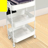 Maxbell Movable Storage Cart Wear Resistant Practical for Bedroom Office Household White