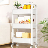 Maxbell Movable Storage Cart Wear Resistant Practical for Bedroom Office Household White