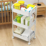 Maxbell Movable Storage Cart Wear Resistant Practical for Bedroom Office Household White