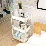 Maxbell Movable Storage Cart Wear Resistant Practical for Bedroom Office Household White