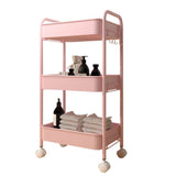Maxbell Movable Storage Cart Wear Resistant Practical for Bedroom Office Household Pink