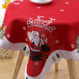 Maxbell Christmas Holiday Dining Tablecloth Polyester for Buffet Table Indoor Patio