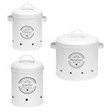 Maxbell 3Pcs Storage Tin Decoration Multipurpose for Pantry Living Room Household White