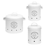 Maxbell 3Pcs Storage Tin Decoration Multipurpose for Pantry Living Room Household White