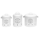 Maxbell 3Pcs Storage Tin Decoration Multipurpose for Pantry Living Room Household White