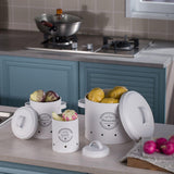 Maxbell 3Pcs Storage Tin Decoration Multipurpose for Pantry Living Room Household White