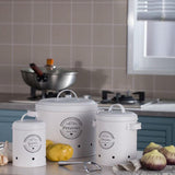 Maxbell 3Pcs Storage Tin Decoration Multipurpose for Pantry Living Room Household White