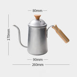 Maxbell Pour Over Gooseneck Tea Pot Coffee Maker Kettle Long Narrow Coffee Pot Argent B