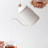 Maxbell Pour Over Gooseneck Tea Pot Coffee Maker Kettle Long Narrow Coffee Pot Beige