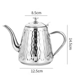 Maxbell Tea Kettle Fast Heating Coffee Brewer Pot Tea Warmer for Induction Electric Argent