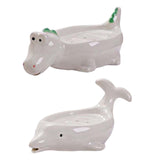 Maxbell Ceramic Soap Dish Soap Box Soap Tray Soap Holder for Toilet Hotel Decoration Dinosaur