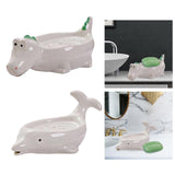 Maxbell Ceramic Soap Dish Soap Box Soap Tray Soap Holder for Toilet Hotel Decoration Dinosaur