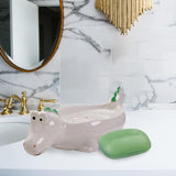 Maxbell Ceramic Soap Dish Soap Box Soap Tray Soap Holder for Toilet Hotel Decoration Dinosaur