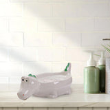 Maxbell Ceramic Soap Dish Soap Box Soap Tray Soap Holder for Toilet Hotel Decoration Dinosaur