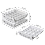 Maxbell 2 Tier Egg Fresh Storage Box Storage Container Egg Tray for Drawer Household