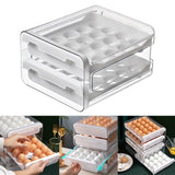 Maxbell 2 Tier Egg Fresh Storage Box Storage Container Egg Tray for Drawer Household