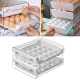 Maxbell 2 Tier Egg Fresh Storage Box Storage Container Egg Tray for Drawer Household