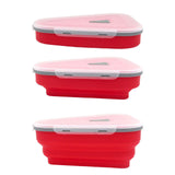 Maxbell Leftover Pizza Storage Container with 5 Microwavable Serving Trays Organizer Orange
