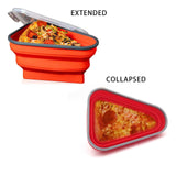 Maxbell Leftover Pizza Storage Container with 5 Microwavable Serving Trays Organizer Orange