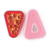 Maxbell Leftover Pizza Storage Container with 5 Microwavable Serving Trays Organizer Orange