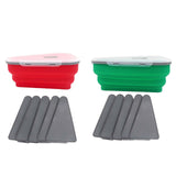 Maxbell Leftover Pizza Storage Container with 5 Microwavable Serving Trays Organizer Orange