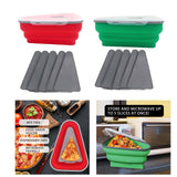 Maxbell Leftover Pizza Storage Container with 5 Microwavable Serving Trays Organizer Orange
