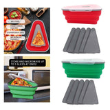Maxbell Leftover Pizza Storage Container with 5 Microwavable Serving Trays Organizer Orange
