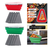 Maxbell Leftover Pizza Storage Container with 5 Microwavable Serving Trays Organizer Orange