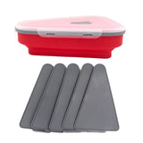 Maxbell Leftover Pizza Storage Container with 5 Microwavable Serving Trays Organizer Orange