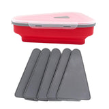 Maxbell Leftover Pizza Storage Container with 5 Microwavable Serving Trays Organizer Orange