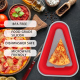 Maxbell Leftover Pizza Storage Container with 5 Microwavable Serving Trays Organizer Orange