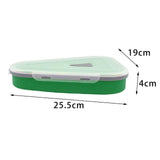Maxbell Leftover Pizza Storage Container with 5 Microwavable Serving Trays Organizer Green