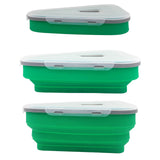 Maxbell Leftover Pizza Storage Container with 5 Microwavable Serving Trays Organizer Green