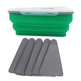 Maxbell Leftover Pizza Storage Container with 5 Microwavable Serving Trays Organizer Green