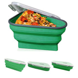 Maxbell Leftover Pizza Storage Container with 5 Microwavable Serving Trays Organizer Green