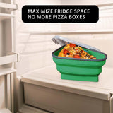 Maxbell Leftover Pizza Storage Container with 5 Microwavable Serving Trays Organizer Green