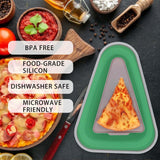 Maxbell Leftover Pizza Storage Container with 5 Microwavable Serving Trays Organizer Green