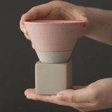 Maxbell Creative Coffee Mug Pottery Mug 150ml Mug for Restaurant Household Office Pink