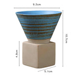 Maxbell Creative Coffee Mug Pottery Mug 150ml Mug for Restaurant Household Office Blue