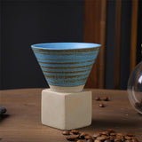 Maxbell Creative Coffee Mug Pottery Mug 150ml Mug for Restaurant Household Office Blue