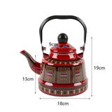 Maxbell Ancient Bell Pot Kettle with Lid Boiling Chinese for Household Hotel Red