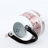 Maxbell Enamel Tea Kettle Tableware Teapot Water Kettle for Kitchen Picnic Camping White
