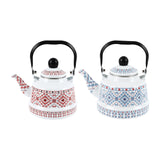 Maxbell Enamel Tea Kettle Tableware Teapot Water Kettle for Kitchen Picnic Camping White