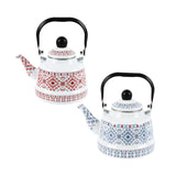 Maxbell Enamel Tea Kettle Tableware Teapot Water Kettle for Kitchen Picnic Camping White