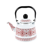 Maxbell Enamel Tea Kettle Tableware Teapot Water Kettle for Kitchen Picnic Camping White