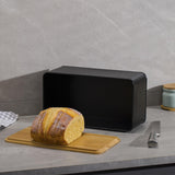 Maxbell Bread Bin Kitchen Storage Container Bread Holder for Kitchen Counter Black