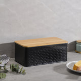 Maxbell Bread Bin Kitchen Storage Container Bread Holder for Kitchen Counter Black
