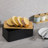 Maxbell Bread Bin Kitchen Storage Container Bread Holder for Kitchen Counter Black