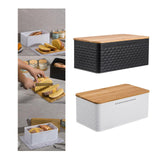Maxbell Bread Bin Kitchen Storage Container Bread Holder for Kitchen Counter Black